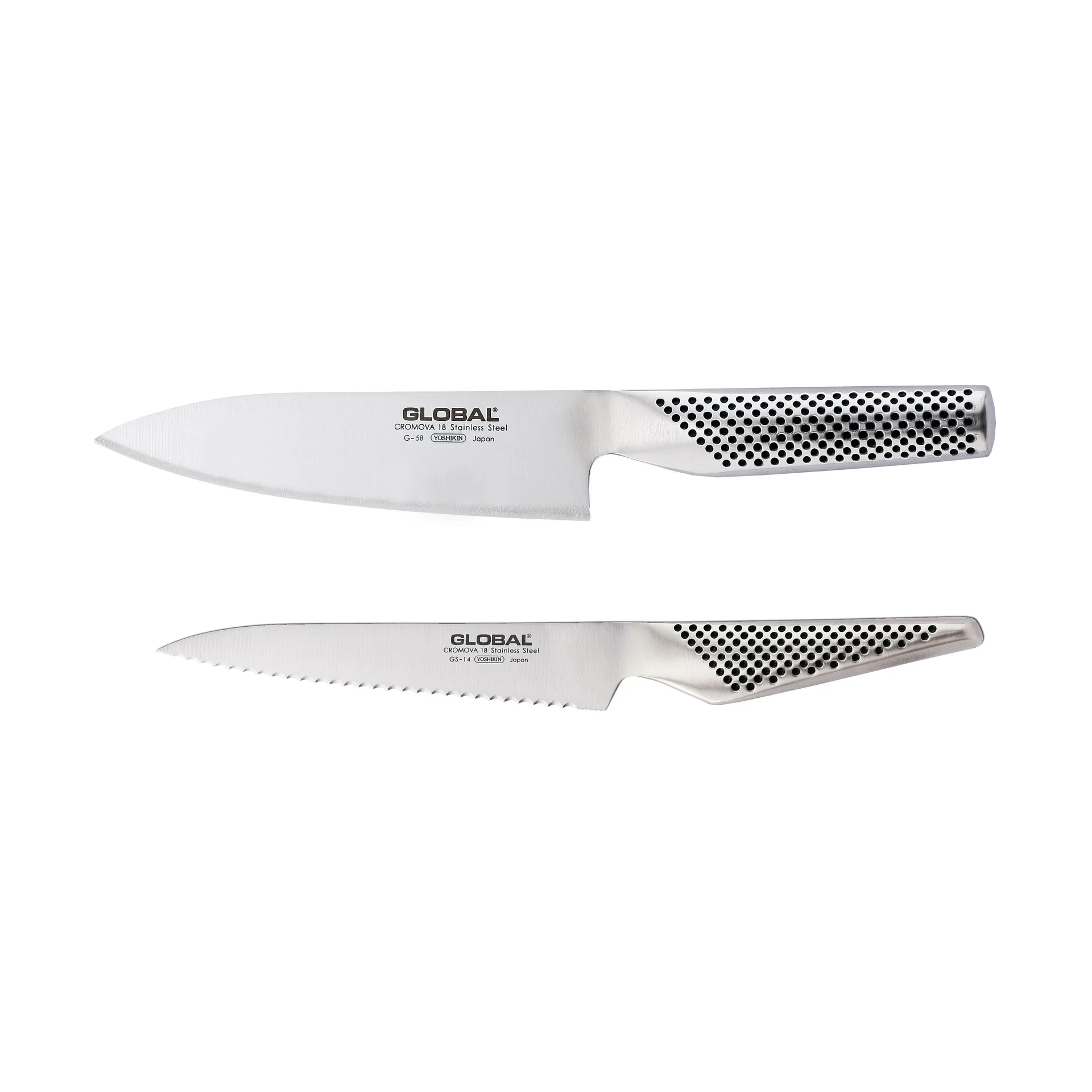 Global knivsett 2 deler (G-58 & GS-14), Rustfritt stål Global