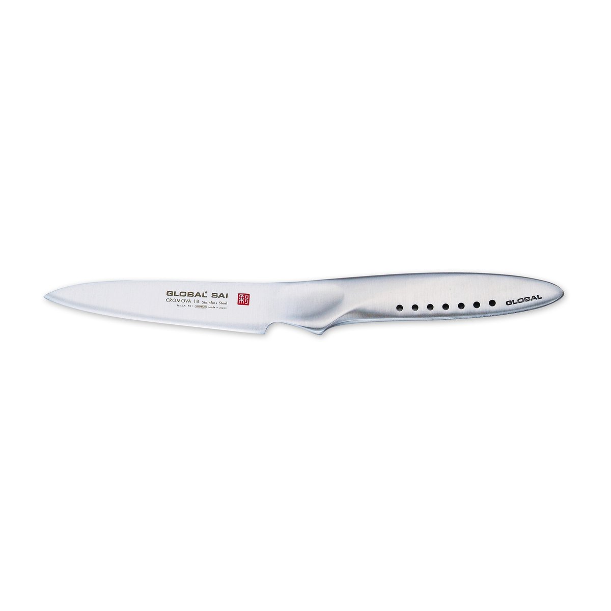 Global Global SAI-F01 Skrellekniv helsmidd, enkelstål 9 cm Rustfritt stål