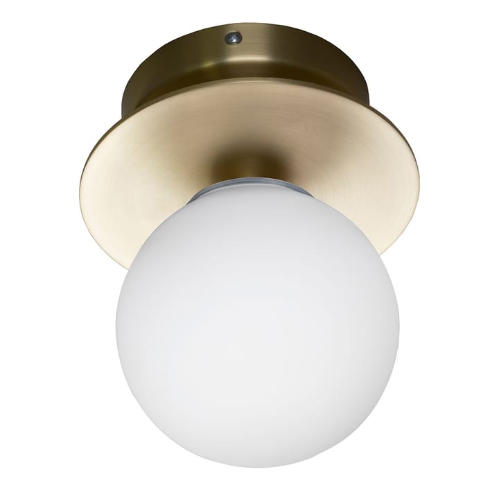 Art Deco IP44 vegglampe/takplafond, Børstet messing Globen Lighting