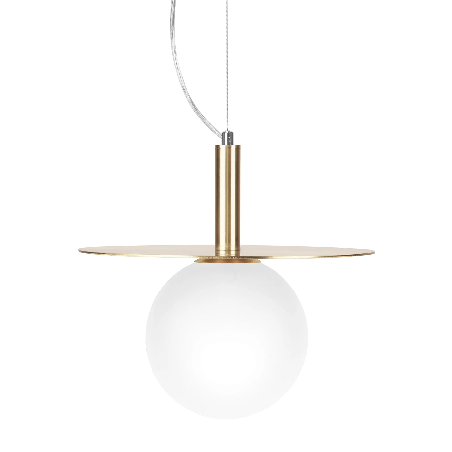 Art Deco taklampe, Messing-opalglass Globen Lighting