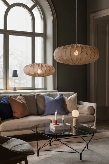 Bladverk lampeskjerm Ø70 cm - Beige - Globen Lighting