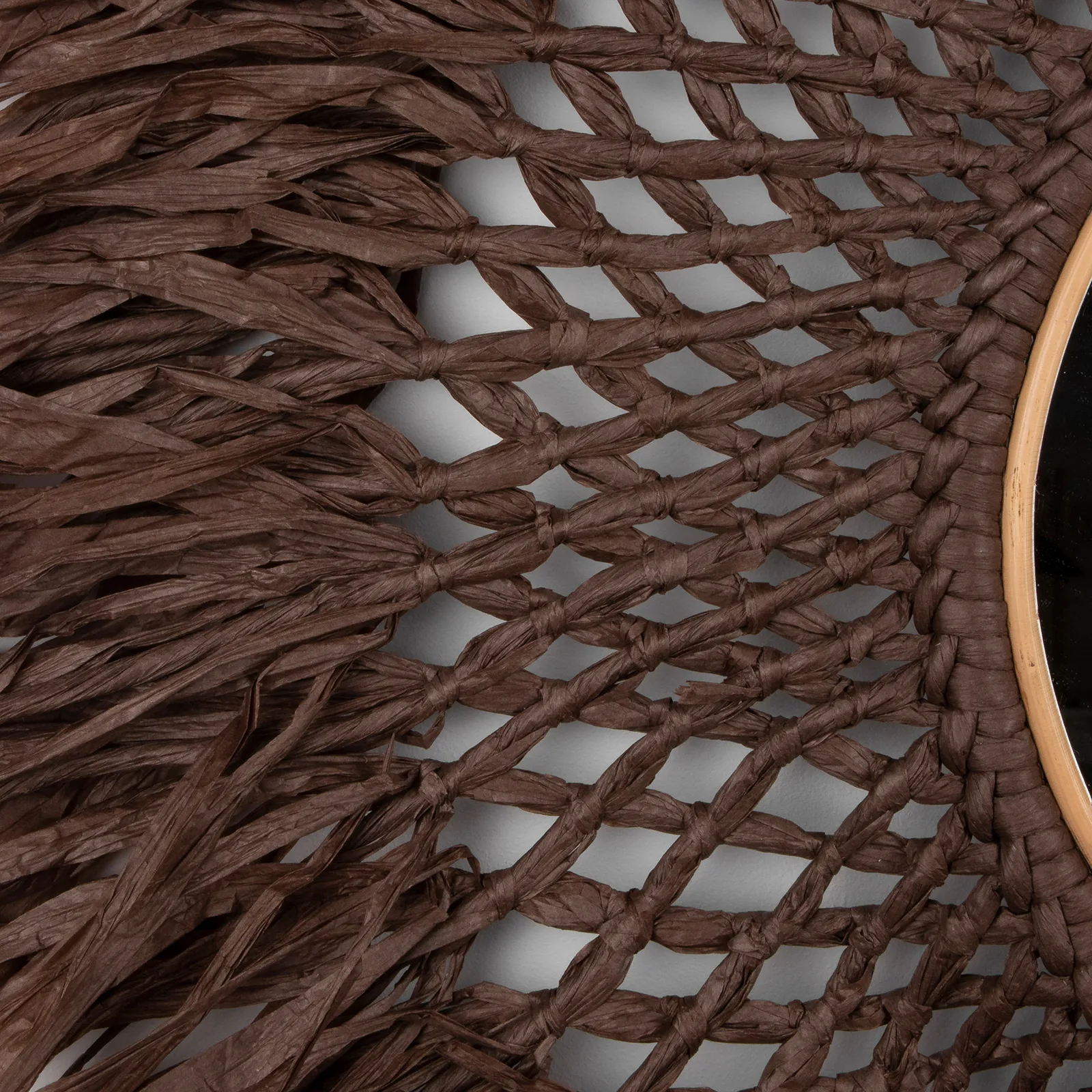 Boho vegglampe med speil Ø90 cm, Brun Globen Lighting