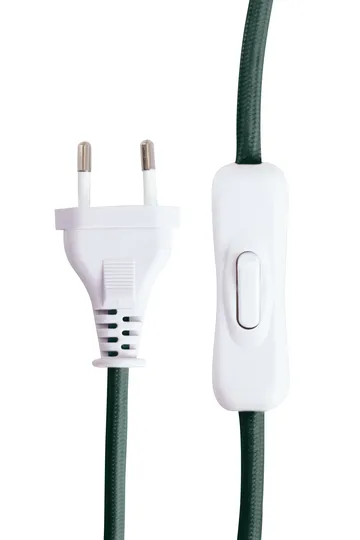 Castello 24 bordlampe - Mørkegrønn marmor, hvit skjerm - Globen Lighting