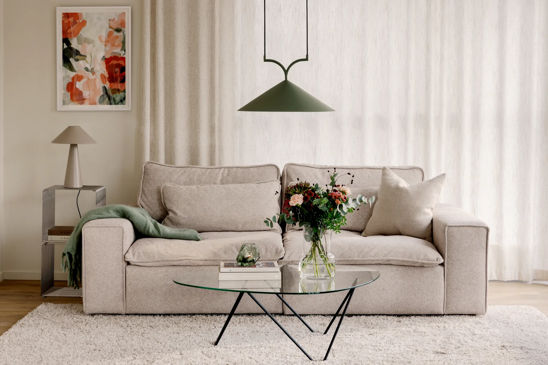 Curve pendel 50, Grønn Globen Lighting