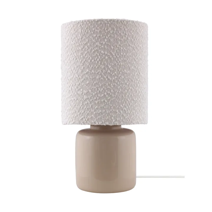 Florian bordlampe - Hvit bouclé/beige, Ø20x39 cm - Globen Lighting