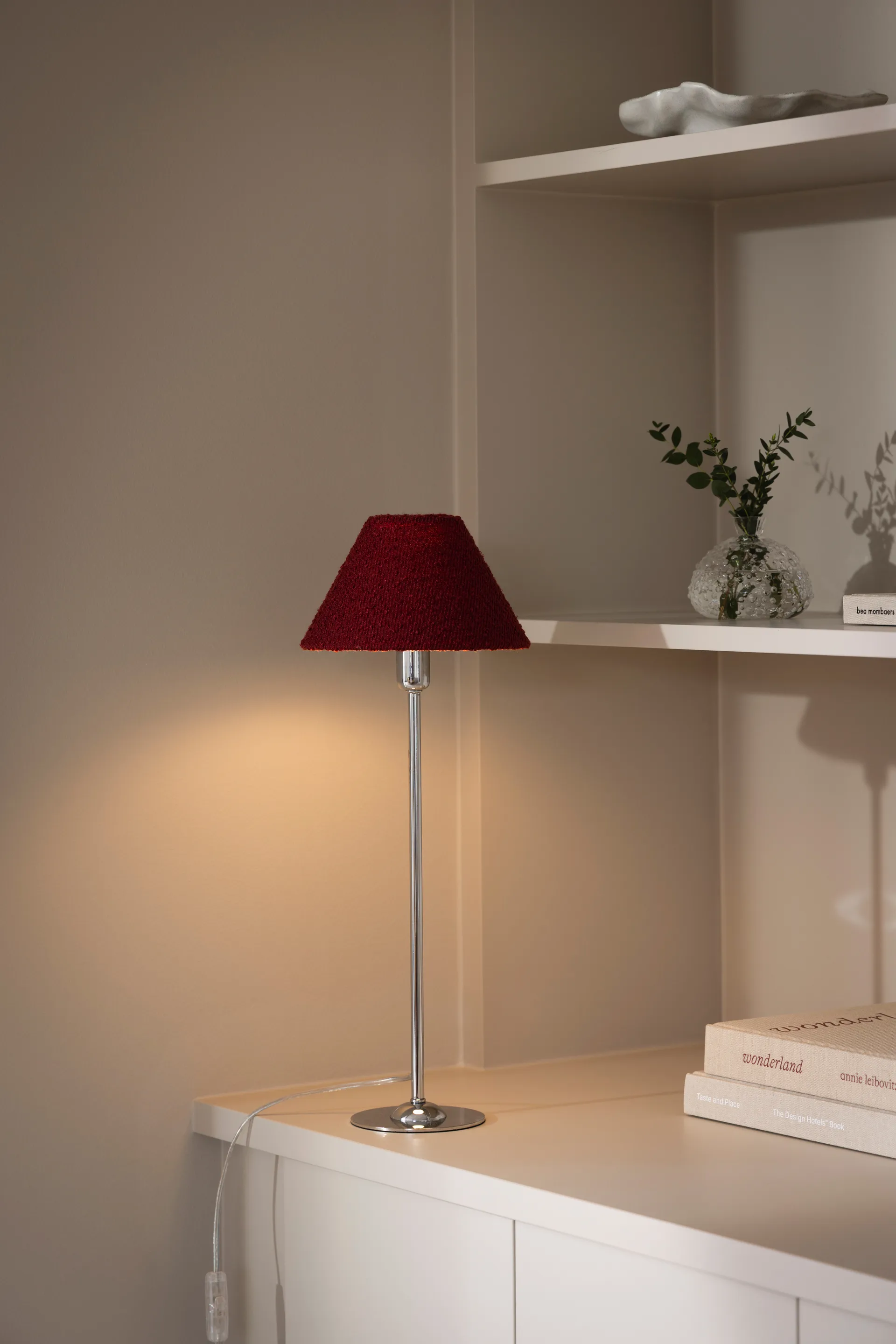 Iris 20 lampeskjerm, Bouclé burgundy Globen Lighting