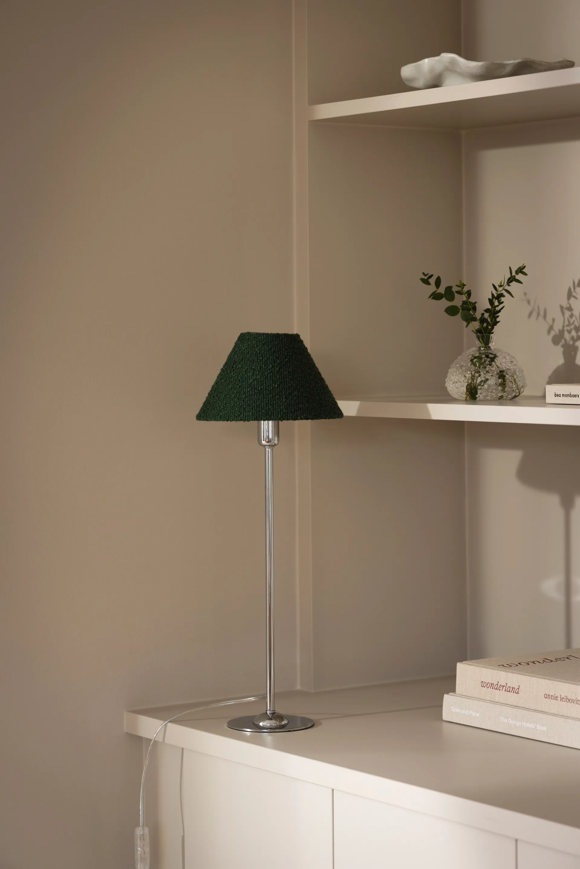 Iris 20 lampeskjerm, Bouclé mosegrønn Globen Lighting