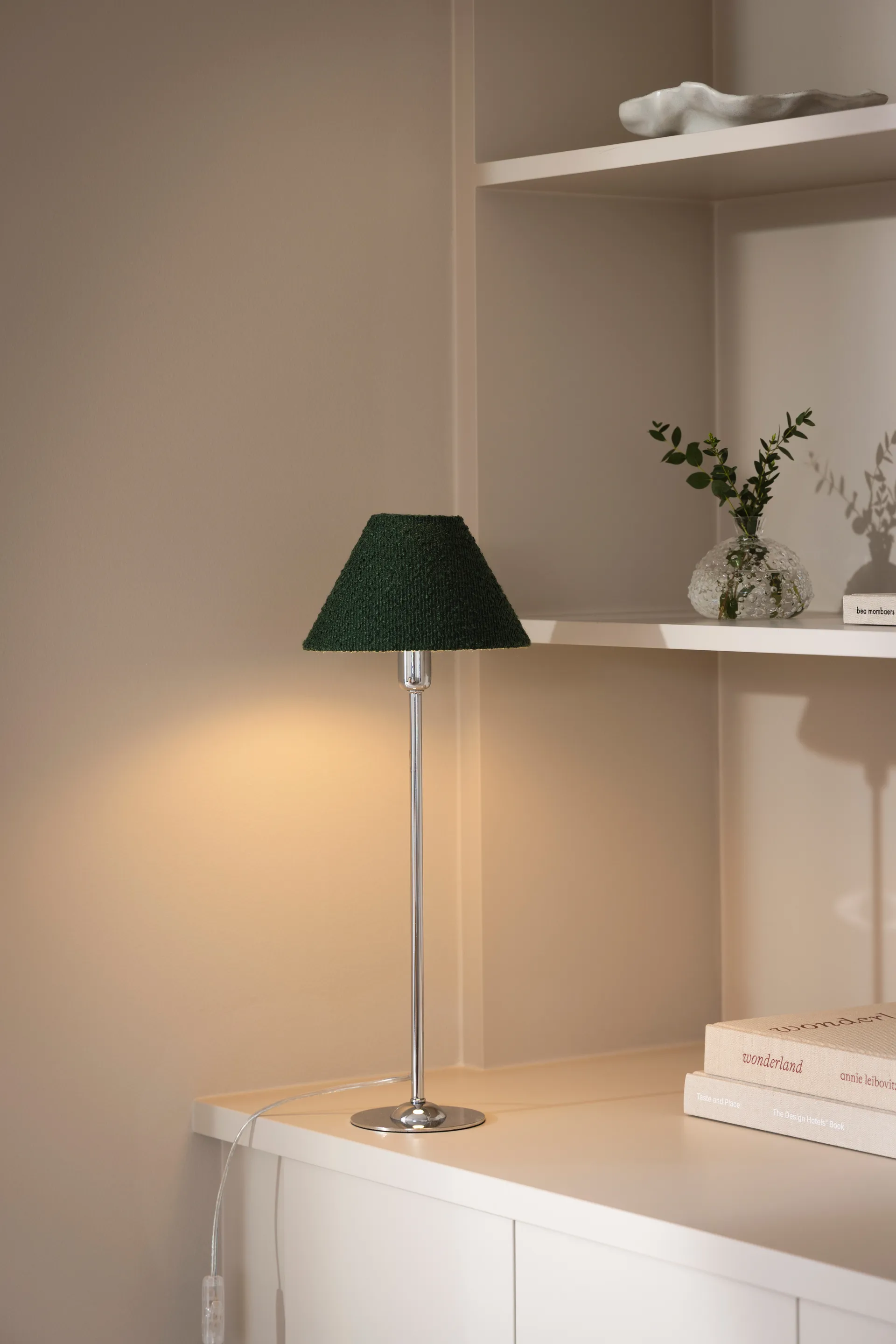 Iris 20 lampeskjerm, Bouclé mosegrønn Globen Lighting