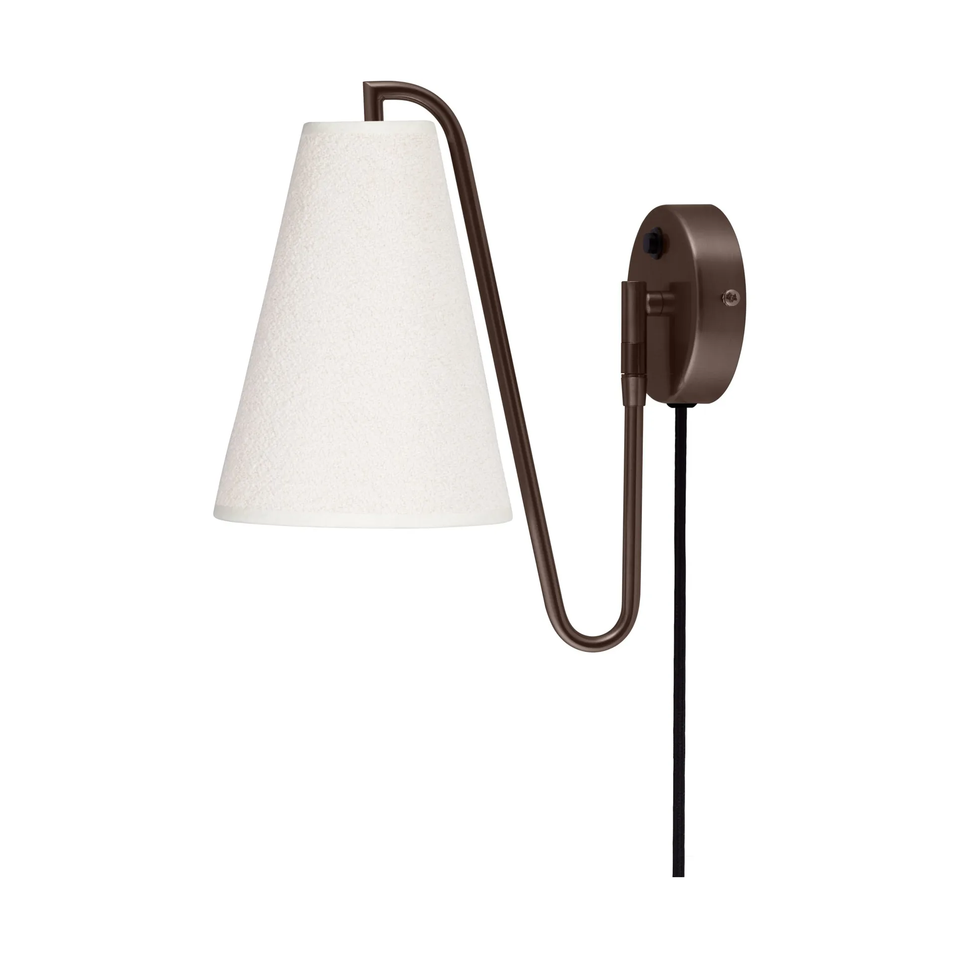 Lou vegglampe, Bouclé hvit-bronse Globen Lighting