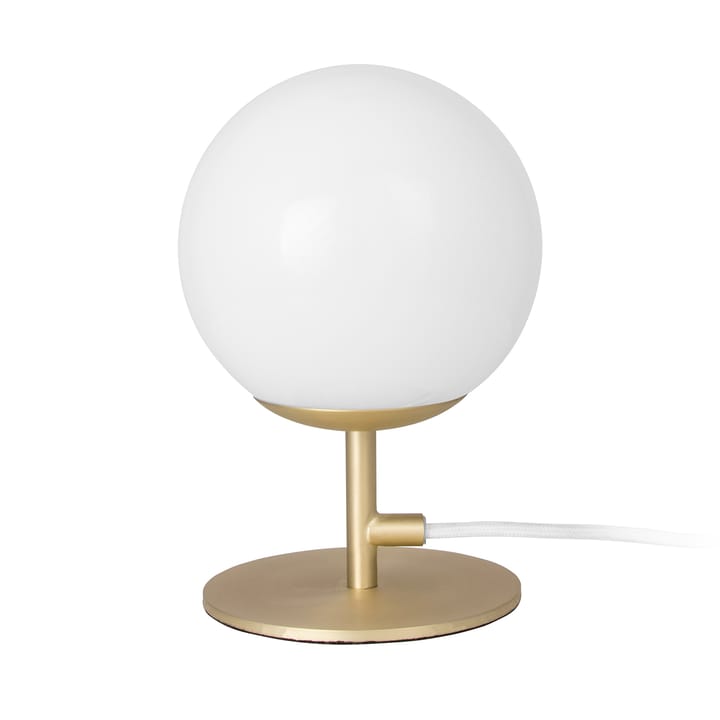 Luna bordlampe, hvit ledning - Børstet messing-hvit - Globen Lighting