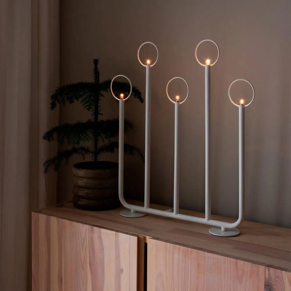 Natale 5 adventslysestake, hvit Globen Lighting