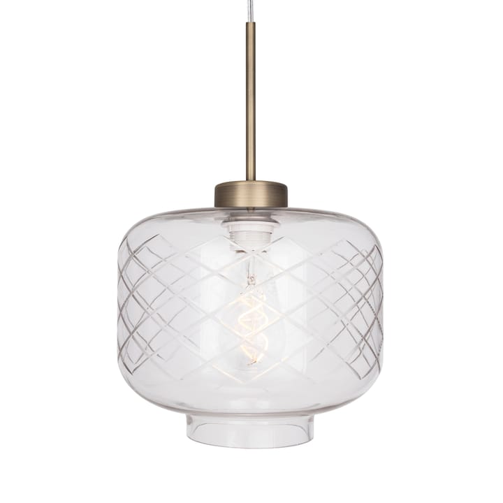 Ritz taklampe slipet glass, Antik messing Globen Lighting