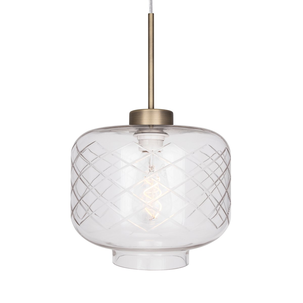 Bilde av Globen Lighting Ritz taklampe slipet glass Antik messing