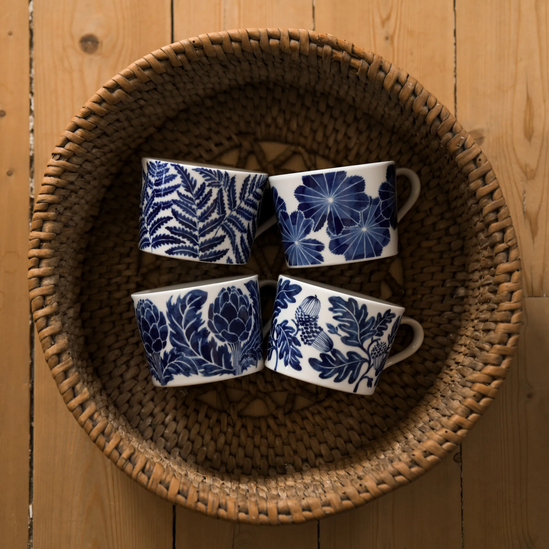 Fern kopp 24 cl, Blå Götefors Porslin