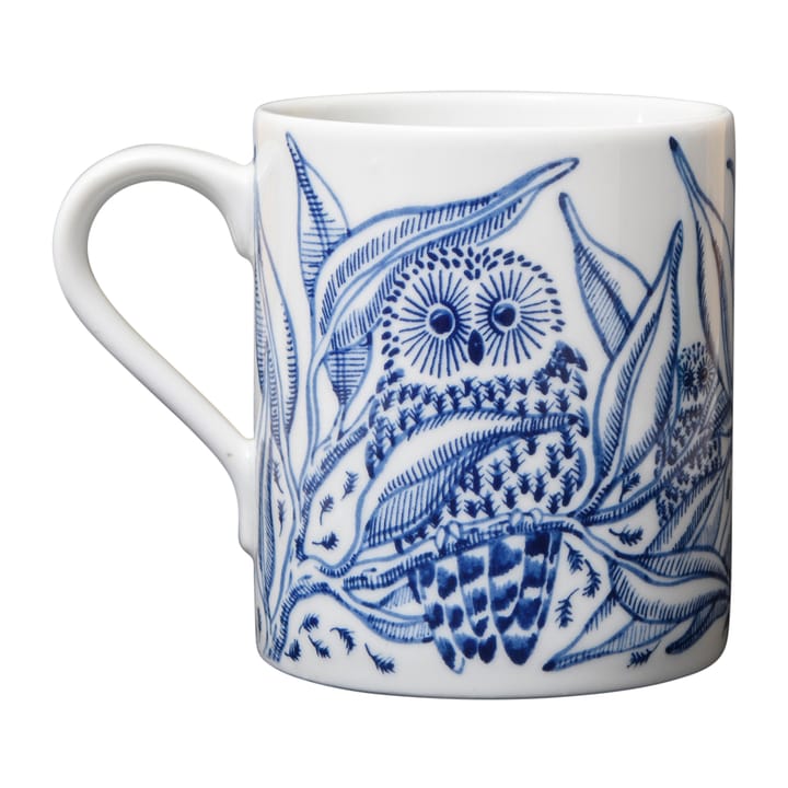 Owls at night kopp 35 cl, Blå Götefors Porslin