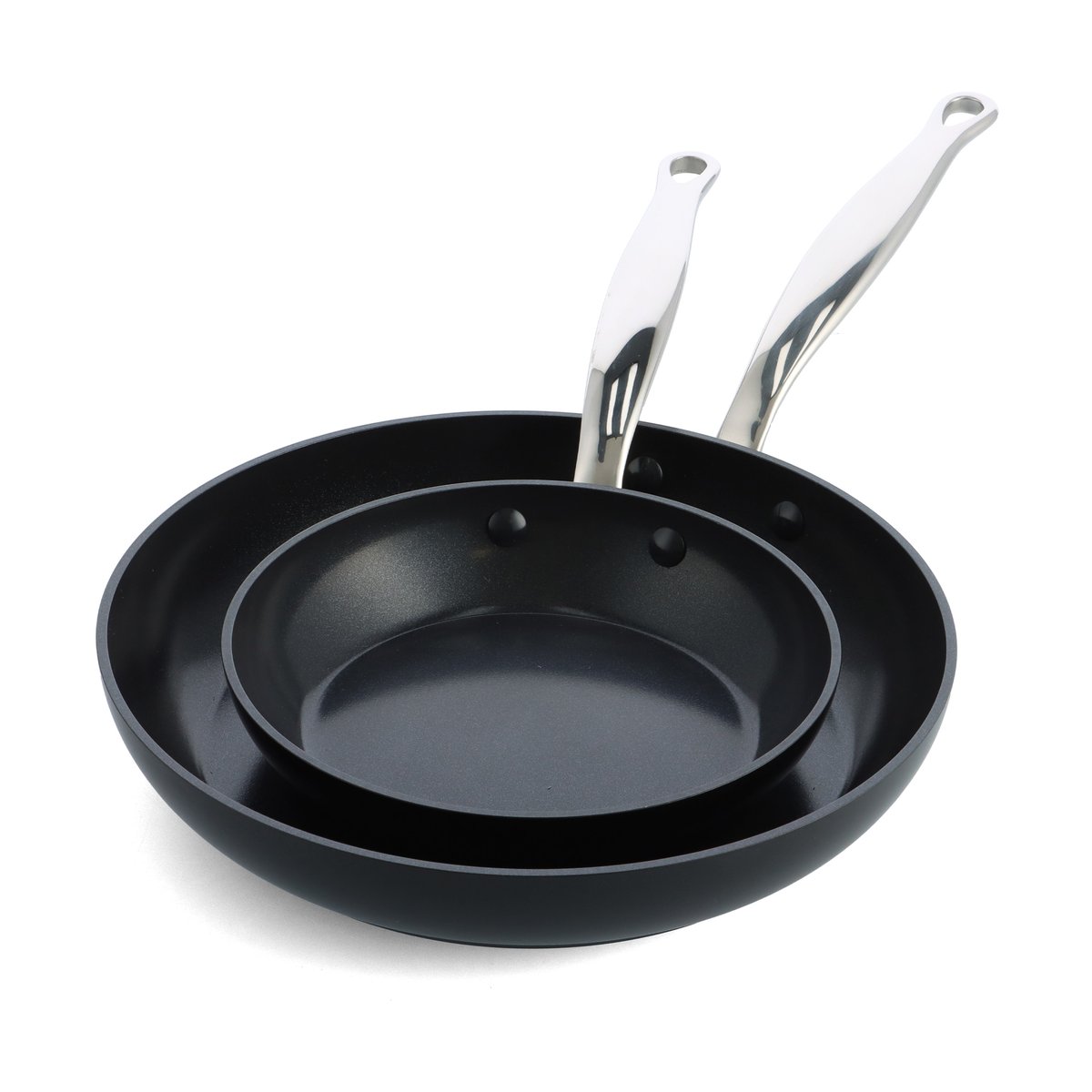 GreenPan Barcelona stekepannesett 20 + 28 cm | Skandinavisk Design | Stekepanner | Svart