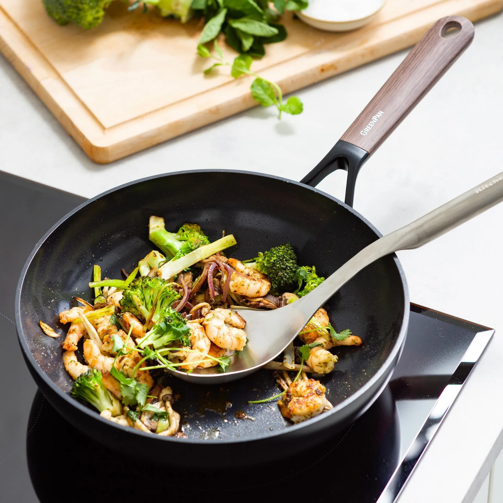 Eco Smartshape wokpanne 28 cm, Dark wood GreenPan
