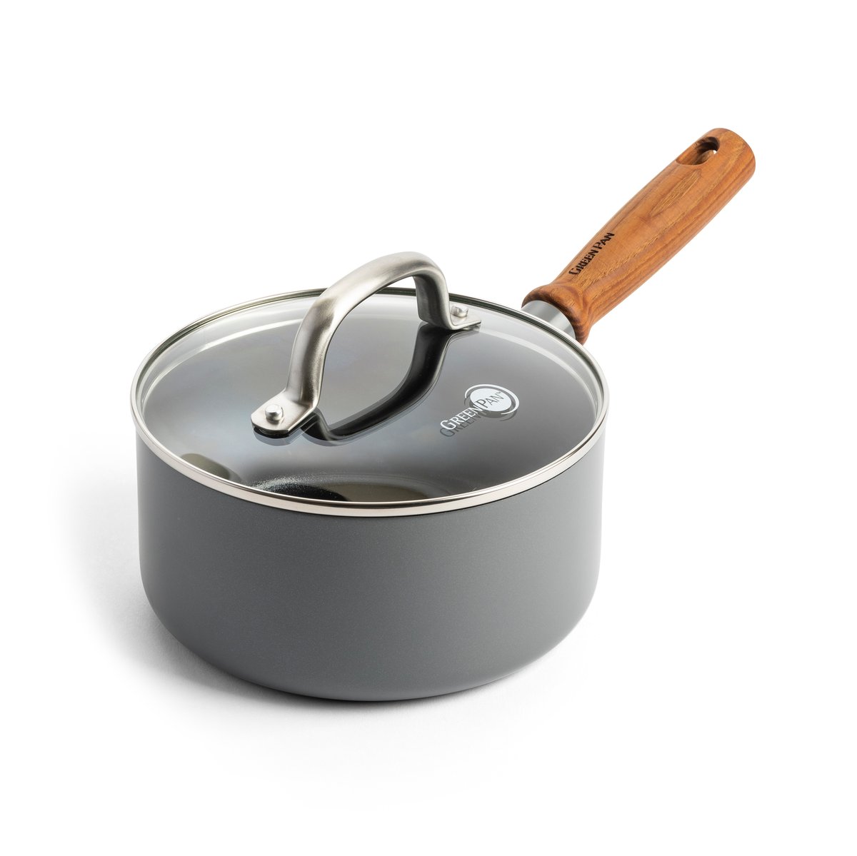GreenPan Mayflower Pro kasserolle med lokk 18 cm | Skandinavisk Design | Kasseroller | Grå