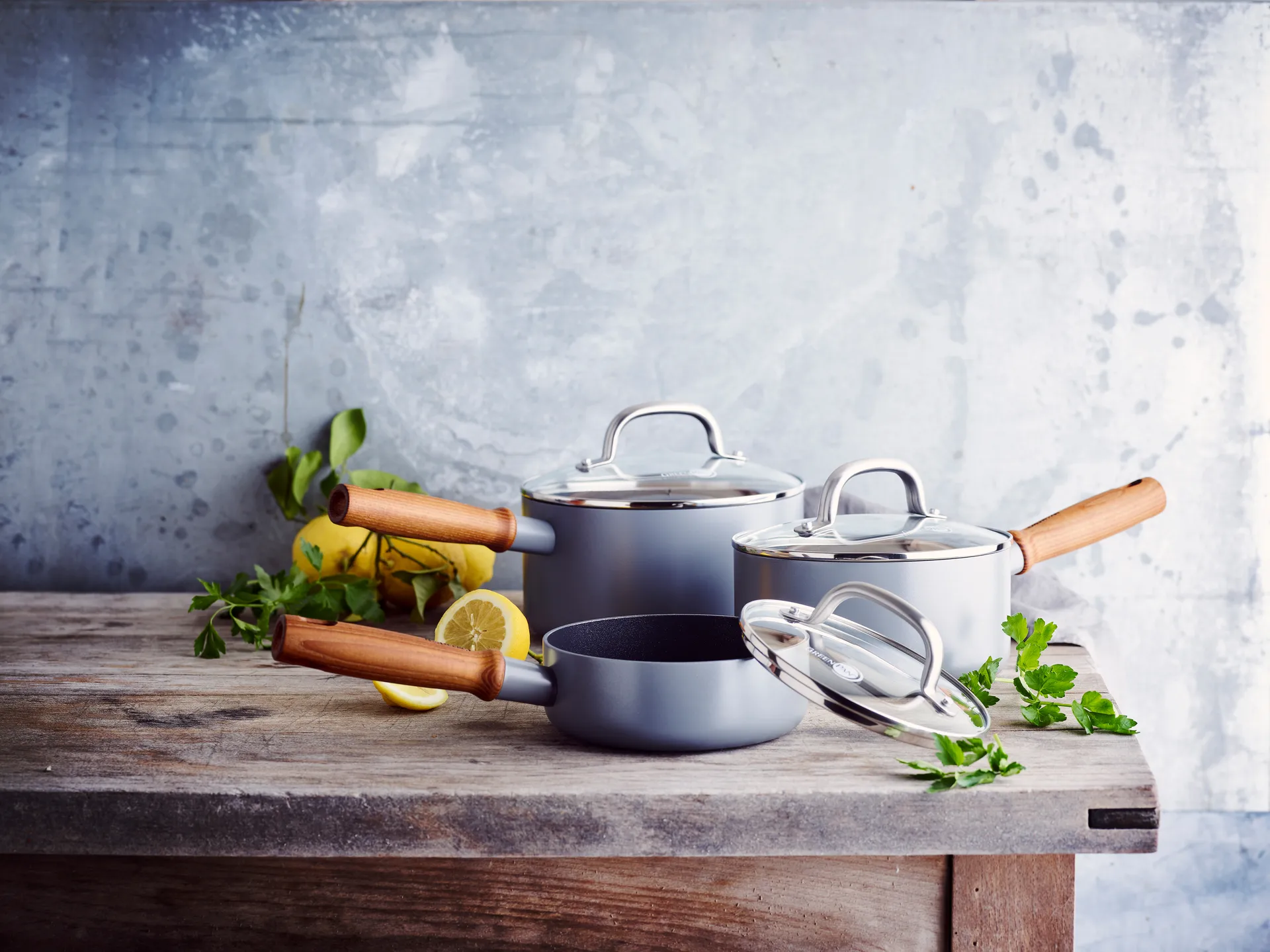 Mayflower Pro kasserollesett + lokk, 6 deler GreenPan