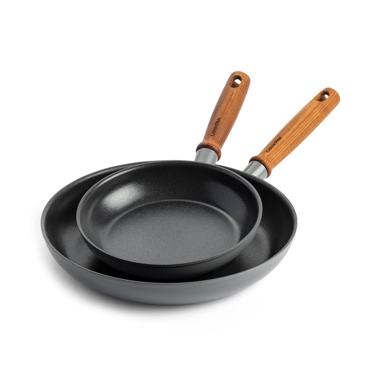 GreenPan Mayflower Pro stekepannesett 20 + 28 cm | Skandinavisk Design | Stekepanner | Grå