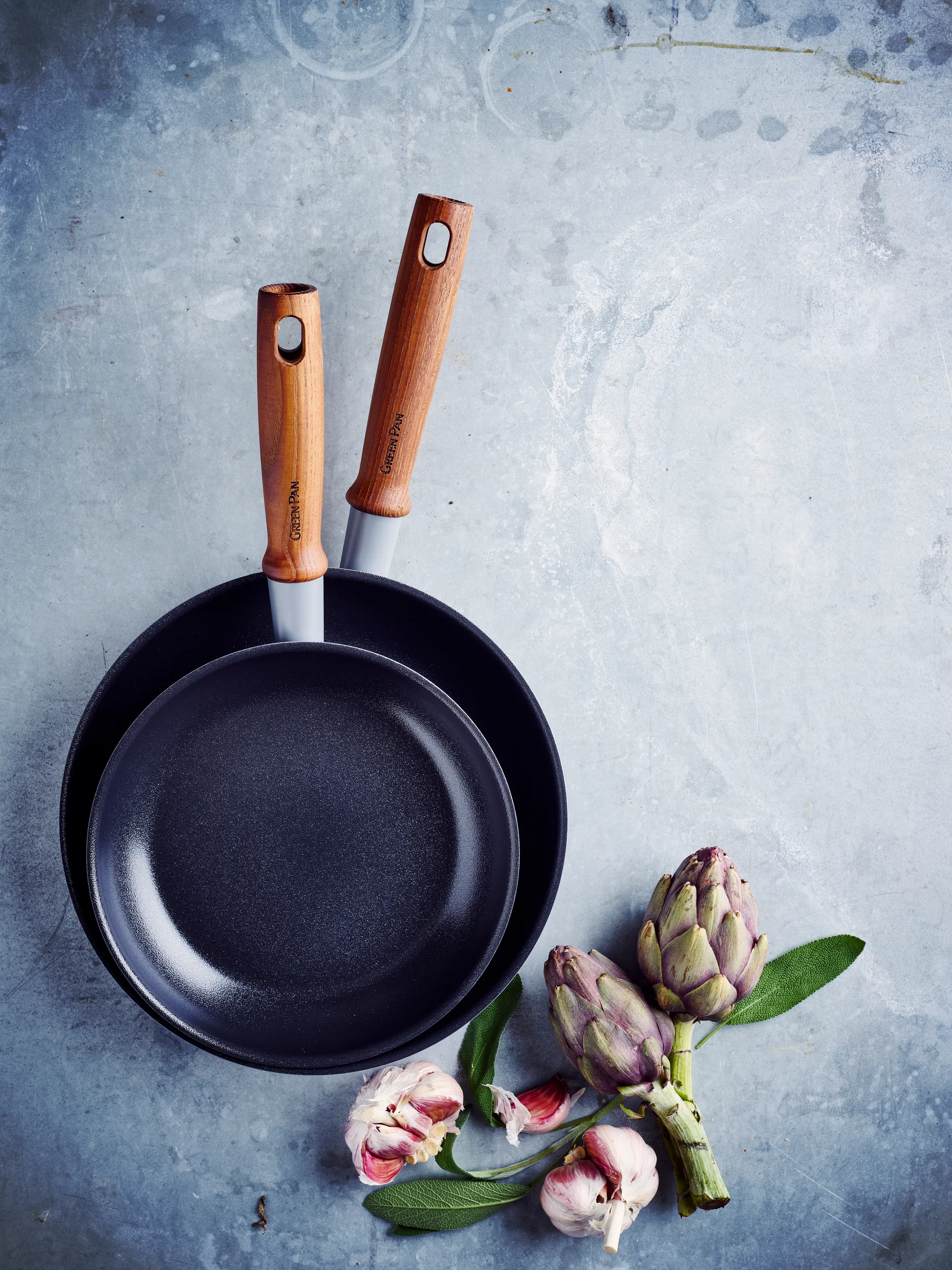 Mayflower Pro stekepannesett + stekespade, 3 deler GreenPan