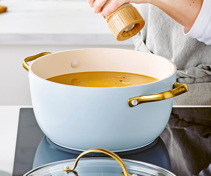 Padova gryte- og stekepannesett 10 deler, Light blue GreenPan