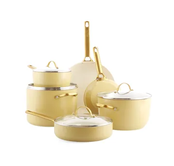 Padova gryte- og stekepannesett 10 deler - Sunshine yellow - GreenPan