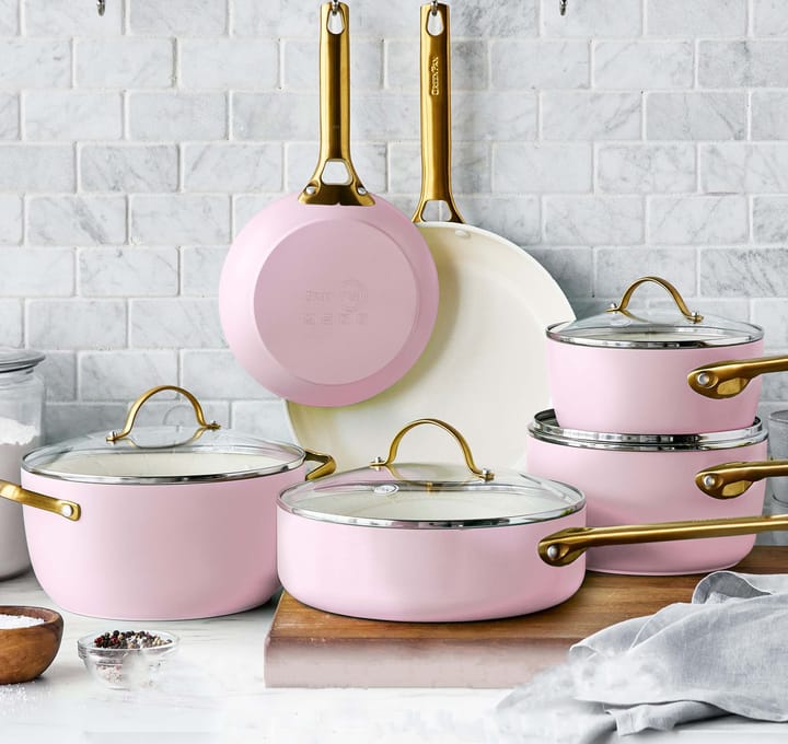Padova stekepannesett 20 + 26 cm, Blush pink GreenPan