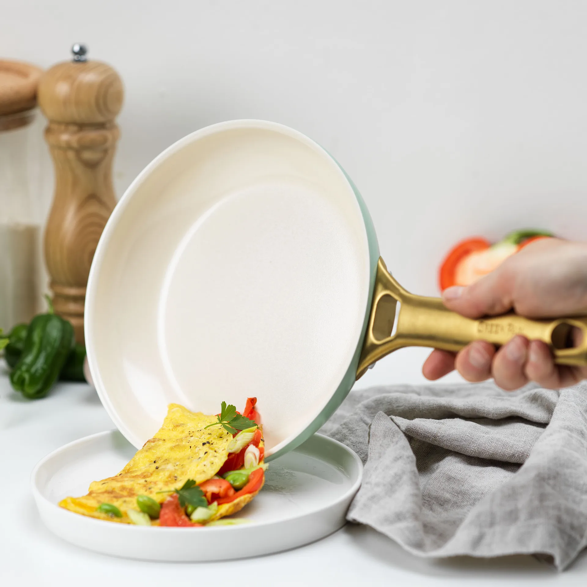 Padova stekepannesett 20 + 26 cm, Mint green GreenPan