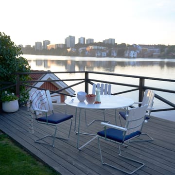 9A spisebord - Hvitlakkert eik Ø100 cm - Grythyttan Stålmöbler