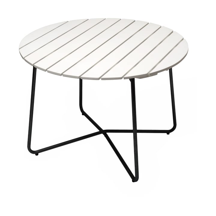 9A spisebord - Hvitlakkert eik-svart, Ø100 cm - Grythyttan Stålmöbler