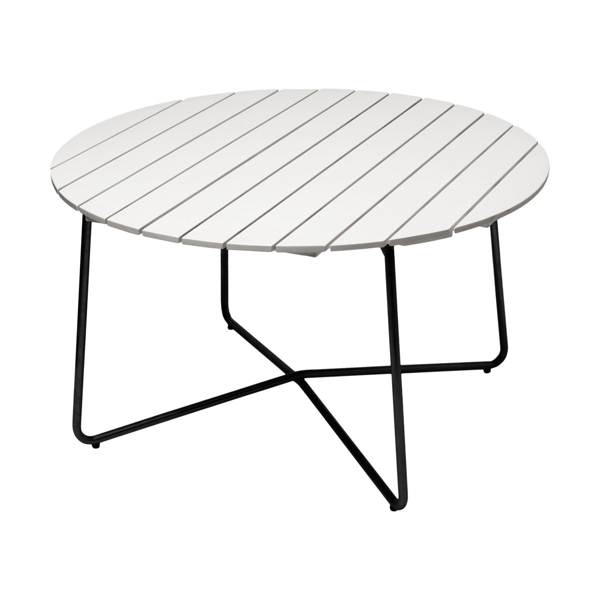 Grythyttan Stålmöbler 9A spisebord Hvitlakkert eik-svart, Ø120 cm