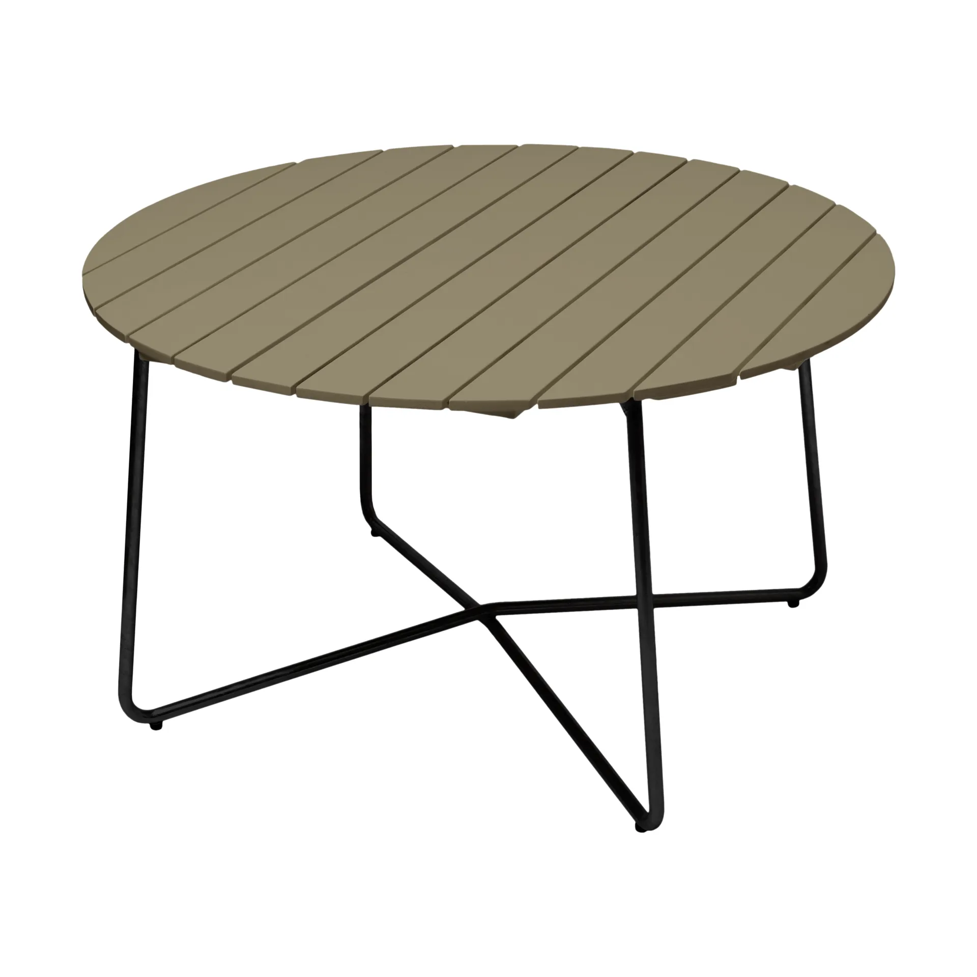 9A spisebord, Lysegrønn eik-svart, Ø120 cm Grythyttan Stålmöbler