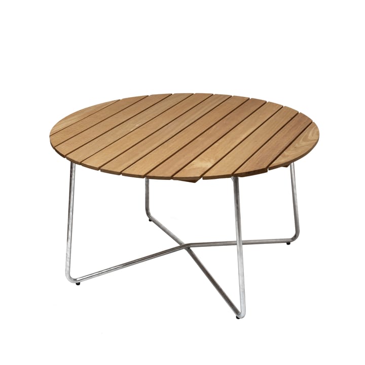9A spisebord - Oljet eik-varmgalvanisert stativ Ø120 cm - Grythyttan Stålmöbler