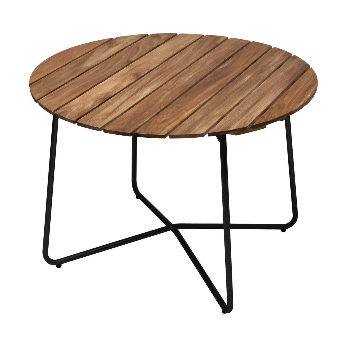 Grythyttan Stålmöbler 9A spisebord Ubehandlet teak-svart, Ø100 cm