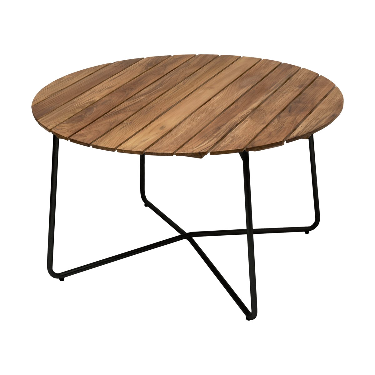 Grythyttan Stålmöbler 9A spisebord Ubehandlet teak-svart, Ø120 cm