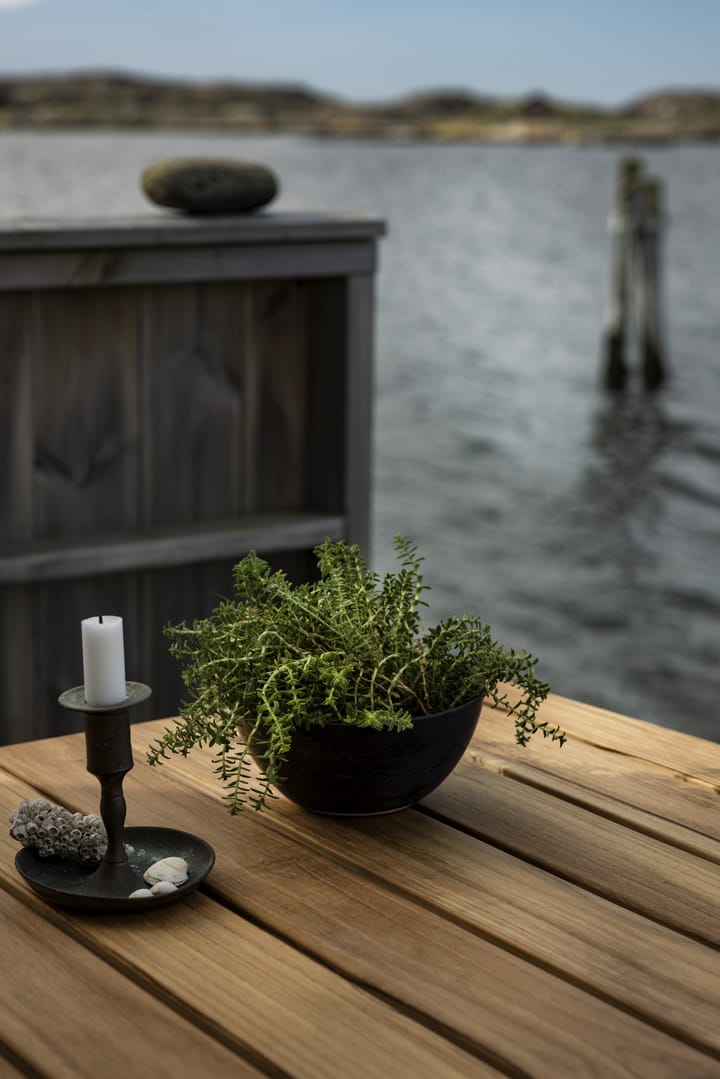 B31 spisebord, Ubehandlet teak - galvaniserte ben Grythyttan Stålmöbler