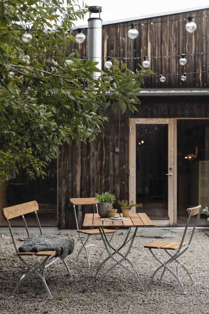 Bryggeristol - Teak-varmgalvanisert stativ - Grythyttan Stålmöbler