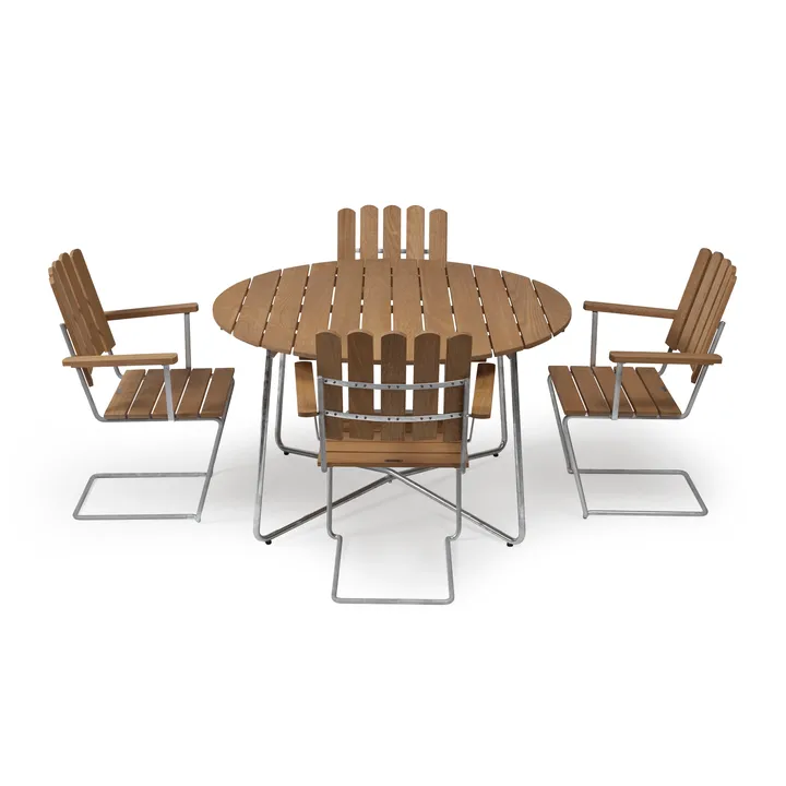 Grythyttan spisegruppe ø120 cm - teak - Grythyttan Stålmöbler
