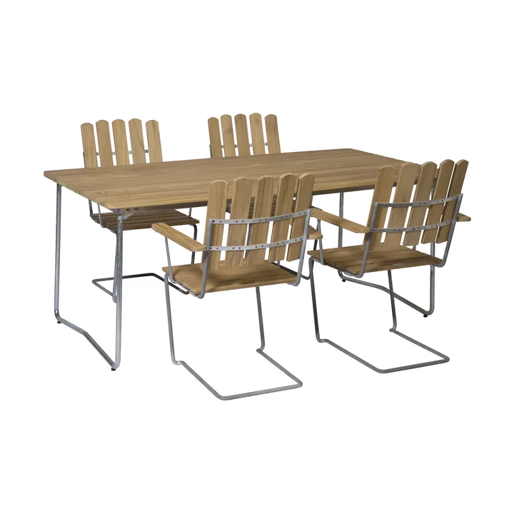 Grythyttan spisegruppe eik B31 170cm + 4stk A2 - Grythyttan Stålmöbler
