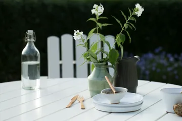 Grythyttan spisegruppe hvit 9A Ø100cm + 4stk A2 - Grythyttan Stålmöbler