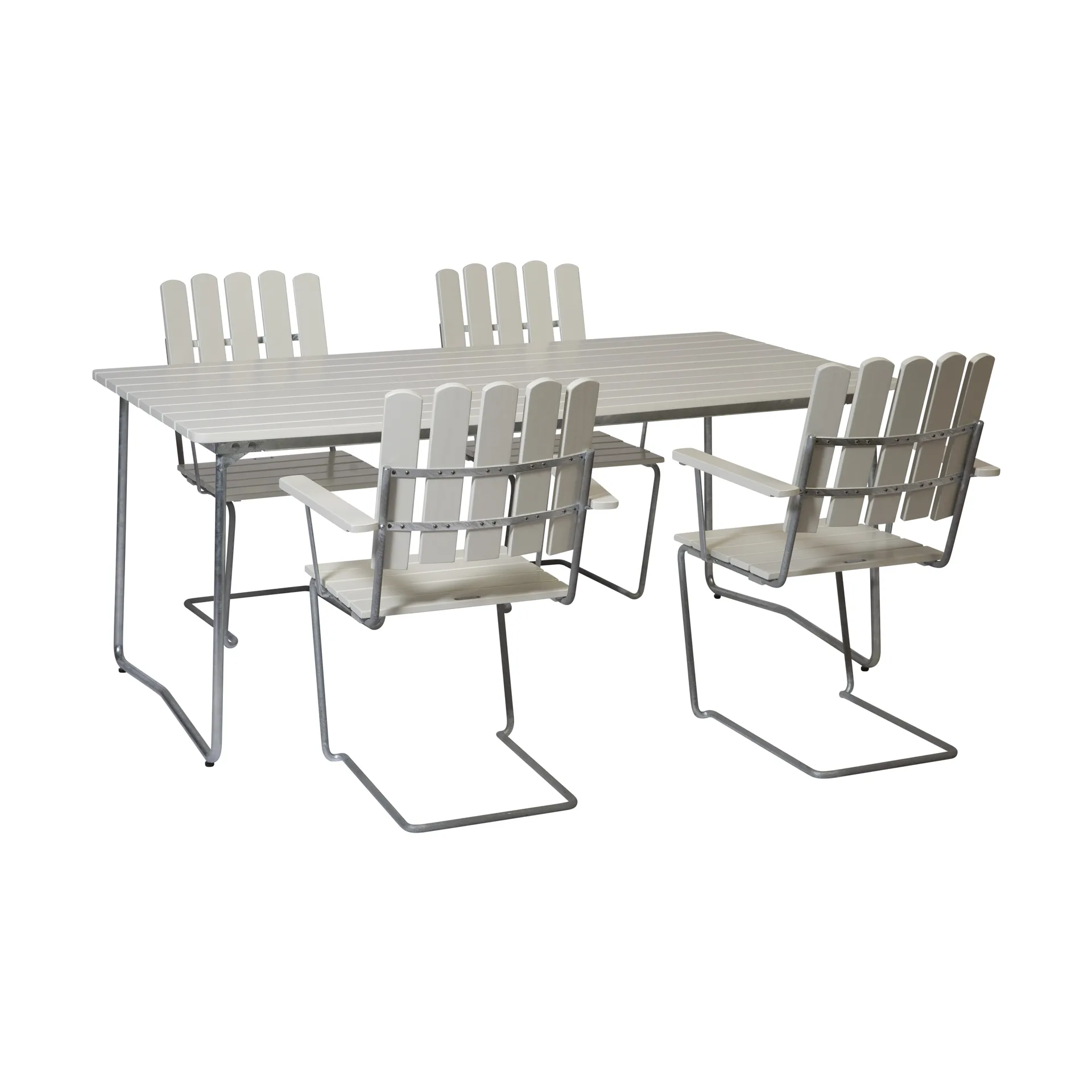 Grythyttan spisegruppe hvit B31 170 cm + 4stk A2,  Grythyttan Stålmöbler