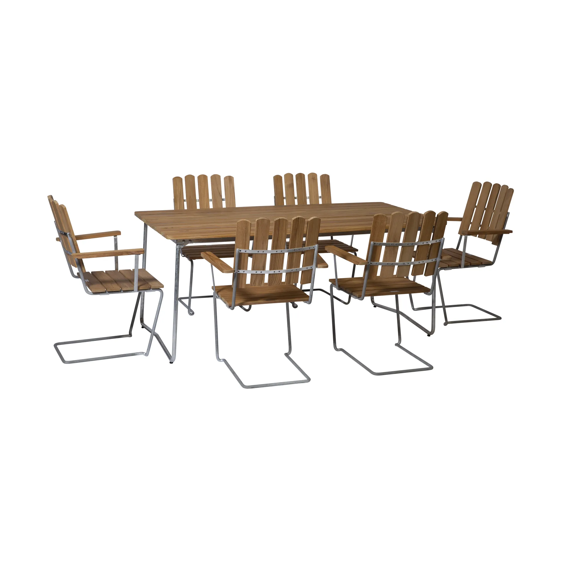 Grythyttan spisegruppe teak B31 170cm + 6 stk A2,  Grythyttan Stålmöbler