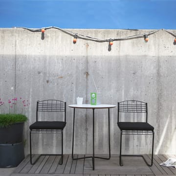 High Tech bord Ø60 cm - Hvit-svart stativ - Grythyttan Stålmöbler