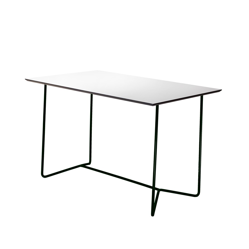 Grythyttan Stålmöbler High Tech bord rektangulært Hvit-svart stativ