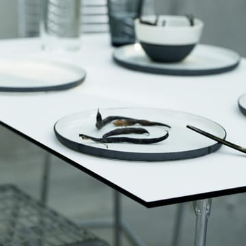 High Tech bord rektangulært - Hvit-varmgalvanisert stativ - Grythyttan Stålmöbler