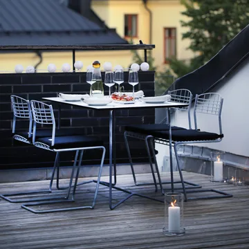 High Tech spisegruppe - Rektangulært spisebord - Grythyttan Stålmöbler