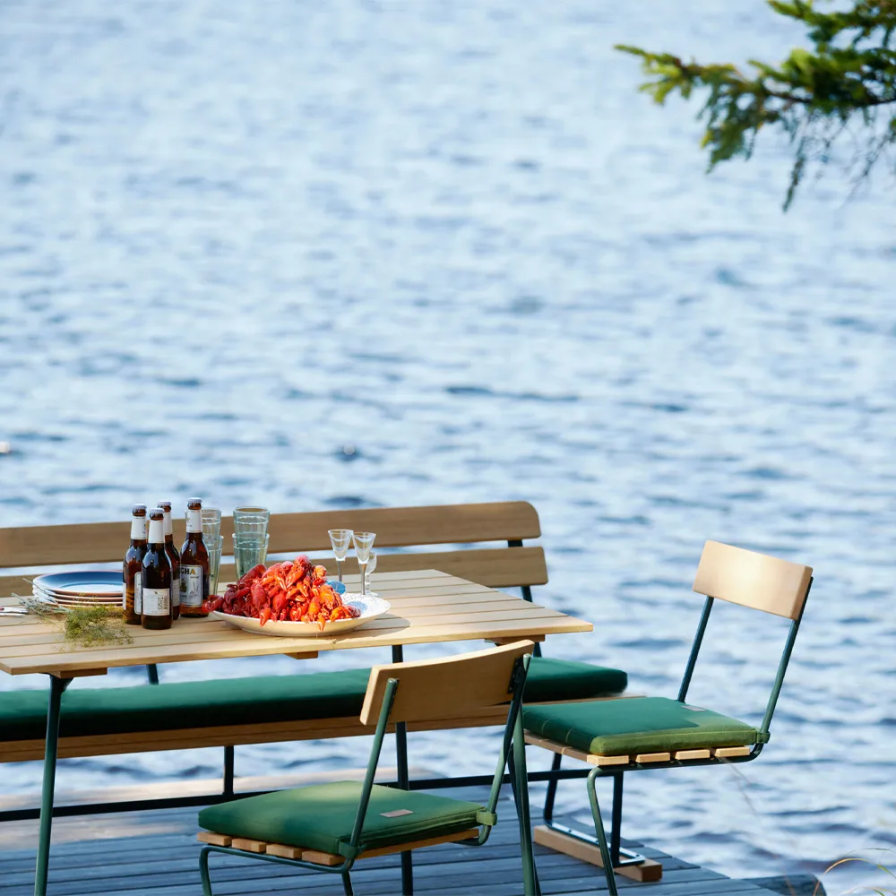 Sofa 5 pute, Sunbrella svart Grythyttan Stålmöbler