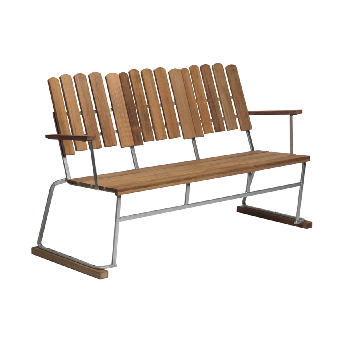 Grythyttan Stålmöbler Sofa 6 Teak-varmgalvanisert stativ