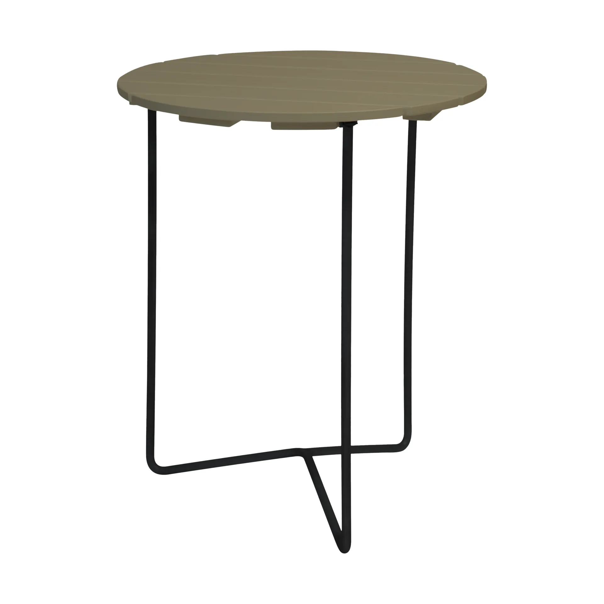 Table 6B bord, Lysegrønn eik-svart, Ø60 cm Grythyttan Stålmöbler